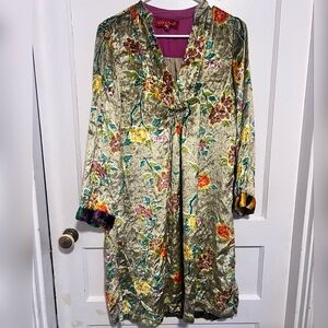 Lisa Corti Art to Wear Mixed Media Velvet Dress $685 Size L